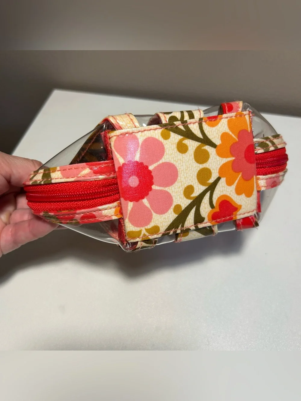 Vera Bradley Floral Clear Seashell Makeup Pouch Floral Plastic
